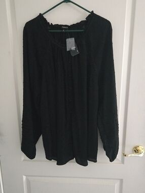 torrid Black Boho Peasant Top